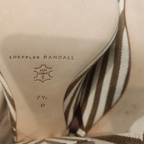 NIB Loeffler Randall Laurel Heeled Sandal in Striped Canvas Size 7.5 - Picture 11 of 11